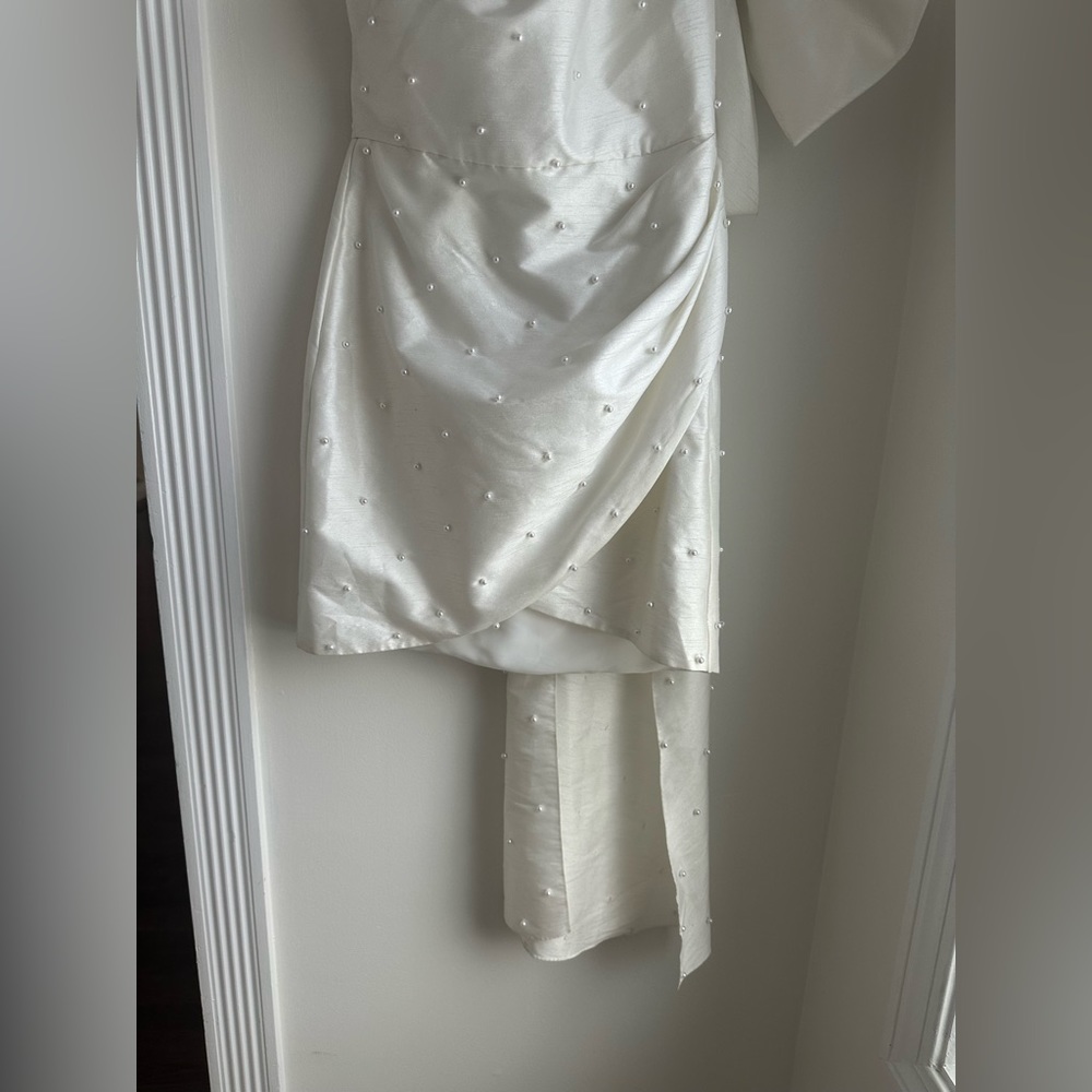 Sachin & Babi Pippa One-Shoulder Pearl-Embellished Mini Dress - Picture 10 of 14